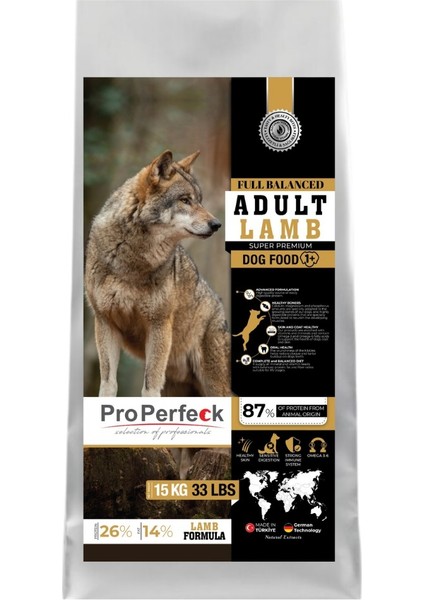 Süper Premium Kuzulu Yetişkin Köpek Maması 15 kg