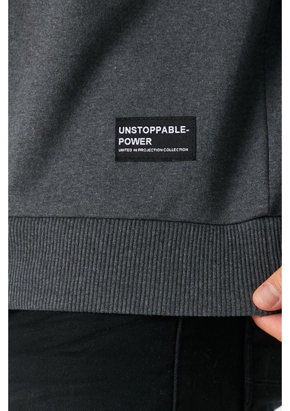 Erkek Antrasit Basic Bisiklet Yaka Regular Fit Normal Kesim 2 Iplik Sweatshirt fırsatları