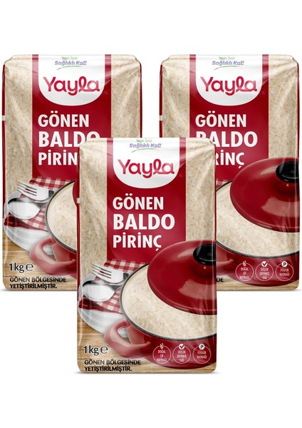 Yayla Gönen Baldo Pirinç 1 kg 3 Lü