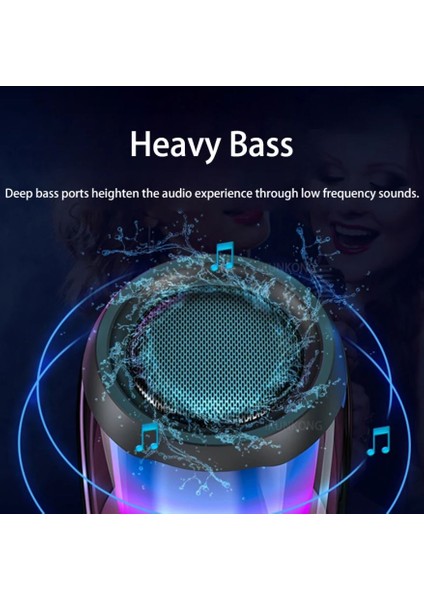 Pulse5 Mini Bluetooth Hoparlör Tws Özellikli LED Işıklı Kablosuz Speaker Ses Bombası