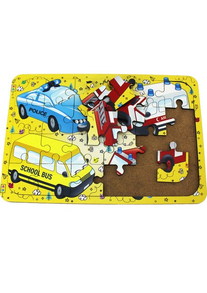 Ahşap Puzzle Taşıtlar Temalı 24 Parça - T5005