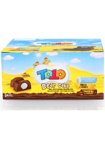 Bear Kek Ballı Süt Kremalı Çikolatalı Kek 40 Gr. 24 Adet (1 Kutu) fırsatları