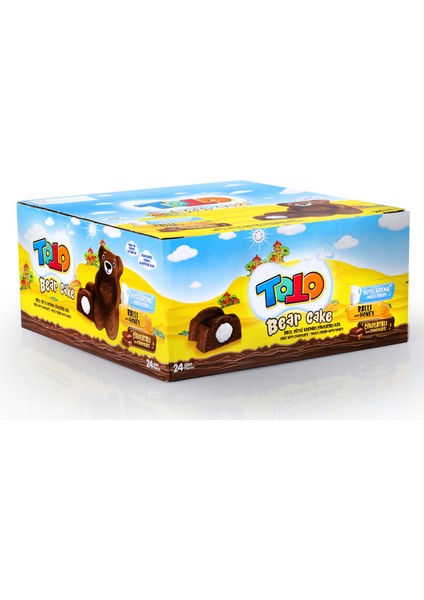 Bear Kek Ballı Süt Kremalı Çikolatalı Kek 40 Gr. 24 Adet (1 Kutu)