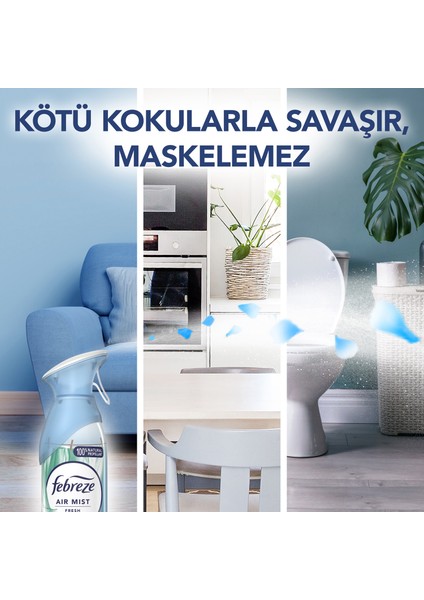 Hava Ferahlatıcı Sprey Oda Kokusu Temiz Çarşaf Ferahlığı 185 ml