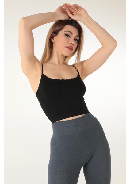 Ince Askılı Seamless Dantelli Desteksiz Büstiyer
