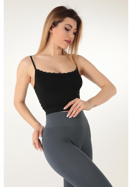Ince Askılı Seamless Dantelli Desteksiz Büstiyer