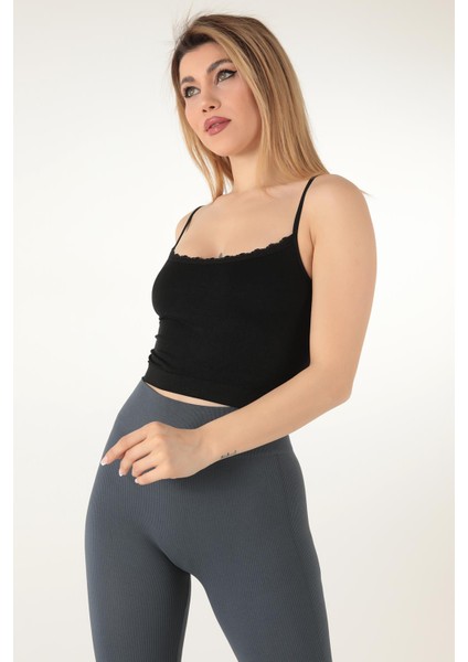 Ince Askılı Seamless Dantelli Desteksiz Büstiyer