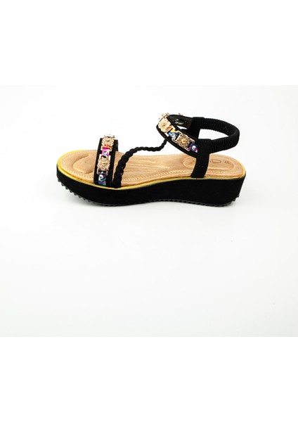 121 - 5 Siyah Kadın Sandalet modelleri