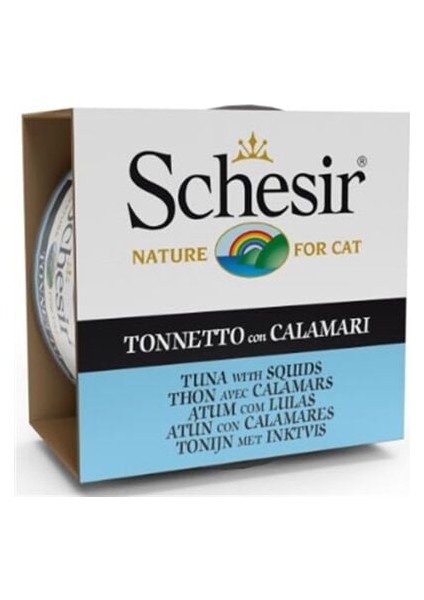 Ton Balık ve Kalamarlı Yetişkin Konserve Kedi Maması 85 gr