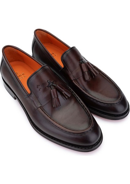 Erkek Deri Kahverengi Loafer Ayakkabı 342 8753 Erk Ayk Y24 Kahve Crust