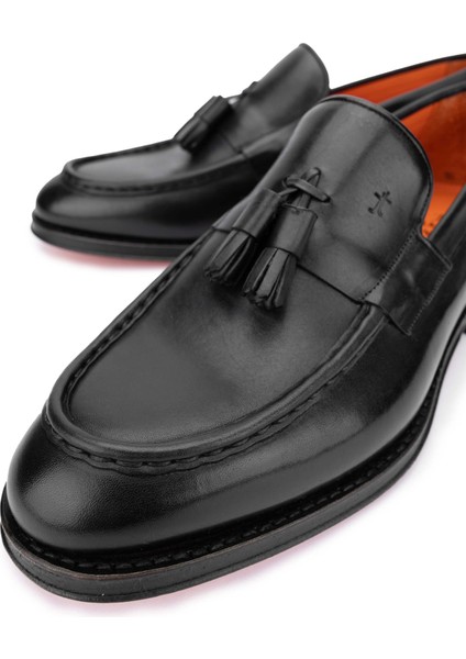 Erkek Deri Siyah Loafer Ayakkabı 342 8753 Erk Ayk Y24 Sıyah Crust