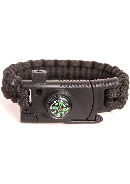 Paracord Survival Bileklik Bıçak Pusula Magnezyum ve Ikaz Düdüğü