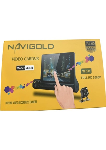 DS-513 Full Hd 1080P Dokunmatik Araç Içi Dvr Kamera 3 Kameralı fiyatları
