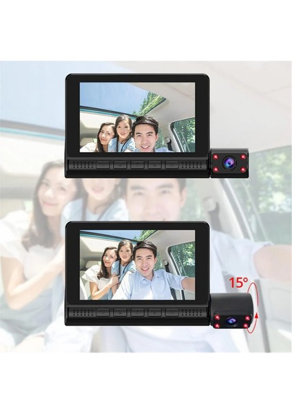 DS-513 Full Hd 1080P Dokunmatik Araç Içi Dvr Kamera 3 Kameralı modelleri