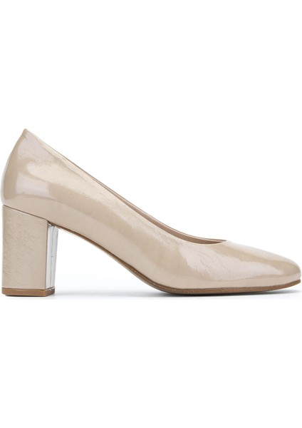 Kadın Deri Bej Comfort Ayakkabı 611 H60001-03 Bn Ayk Y24 Vernıce Sand