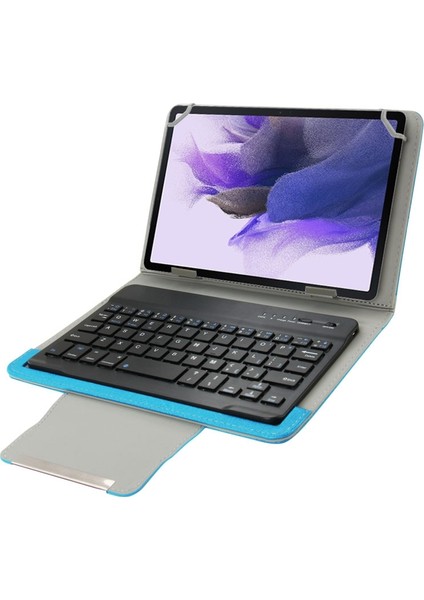 10.1 Inç Tablet Pc Için HSD-PT7012 Bluetooth Klavye Pu Kılıf Mavi (Yurt Dışından)