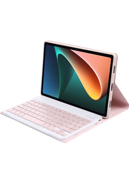 AN05 Bluetooth Klavye Pu Kılıf Xiaomi Pad 5 A0N5 Pembe (Yurt Dışından)