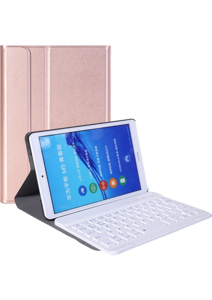 Huawei Mediapad M5 Pembe Altın Için A0M5 Klavye + Pu Kılıf (Yurt Dışından)