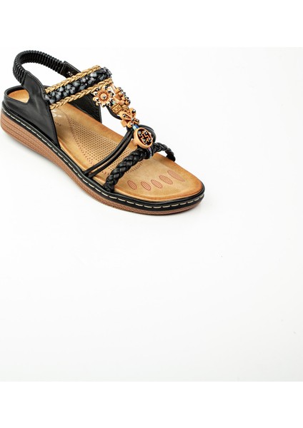 152 - 1 Siyah Kadın Sandalet