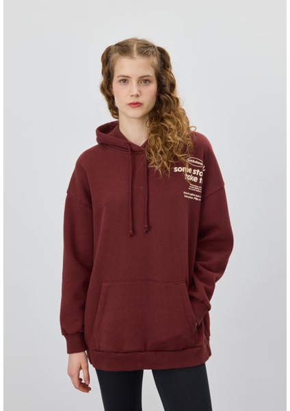 Kadın Çikolata Renk Baskılı Sweatshirt fırsatları