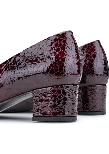 Kadın Deri Bordo Rugan Comfort Ayakkabı 611 H40000-92 Bn Ayk Y24 Croco Oslo Bordo indirimleri