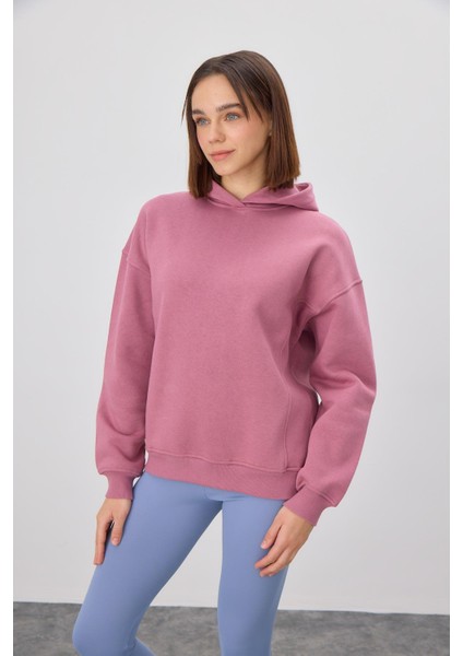 Kadın Çiçek Baskılı Leylak Sweatshirt modelleri