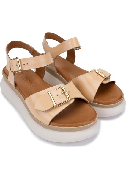 Kadın Deri Camel Rugan Düz Sandalet 766 2579 Bn Sndlt Y24 Camel Krsk Rgn fiyatları