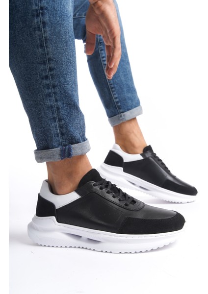 MBKRY028-S Erkek Deri Siyah Sneaker & Spor Ayakkabı