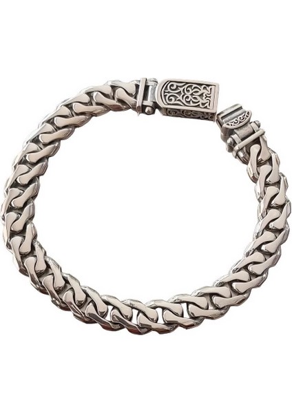 Gümüş Özel Kilitli Gurmet Bileklik Ezme