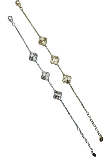 Gümüş Yonca Bileklik Kalemli Gold fiyatları