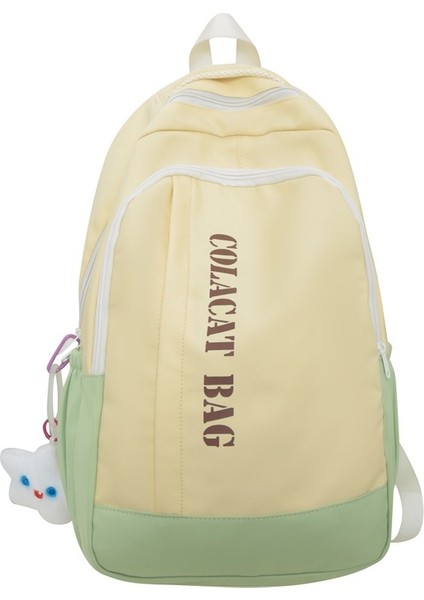 Lise Öğrencileri ve Üniversite Öğrencileri Için Kontrast Renkli Sırt Çantası Büyük Kapasiteli Basit Öğrenci Sırt Çantası (Yurt Dışından)