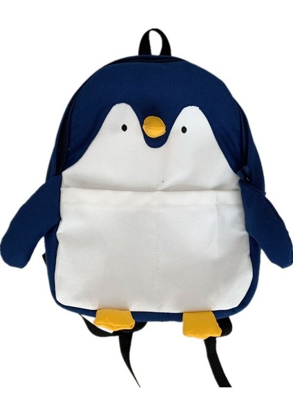 Penguen Sırt Çantası Komik 3D Karikatür Kişiselleştirilmiş Sırt Çantası Büyük Kapasiteli (Yurt Dışından)
