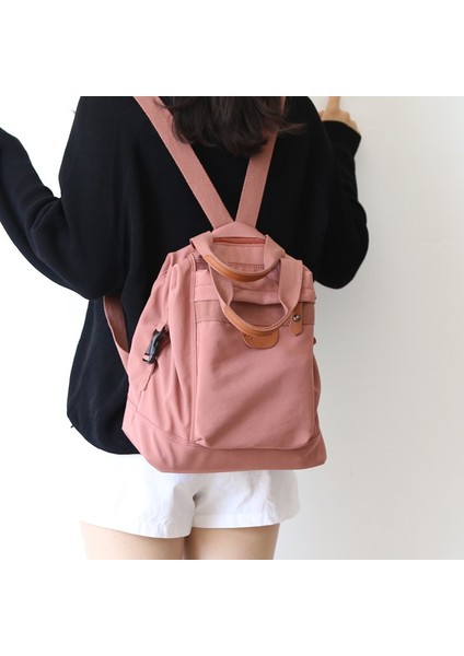 Düz Renk Sırt Çantası Kadın Yeni Kore Tarzı Moda Okul Çantası Kadın Üniversite Öğrencisi Seyahat Sırt Çantası (Yurt Dışından)