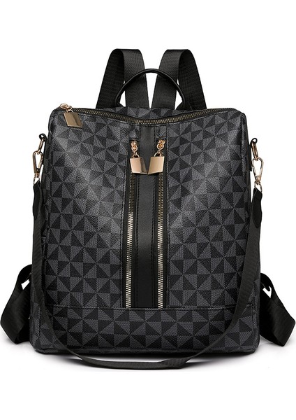 Baskılı Büyük Kapasiteli Sırt Çantası, Şık ve Sade Omuz Çantası, Çok Fonksiyonlu Kadın Banliyö Sırt Çantası (Yurt Dışından)