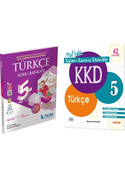 Kurmay Yayınları 5.Sınıf Türkçe KKD 42 Fasikül Haftalık Kazanım Denemeleri ve 5.Sınıf Türkçe Soru Bankası