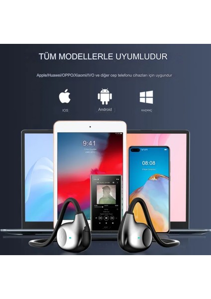 Kemik Iletimli Hd Ses Uzun Pil Ömürlü Su Geçirmez Spor,koşu Için Boyuna Asmalı Bluetooth Kulaklık