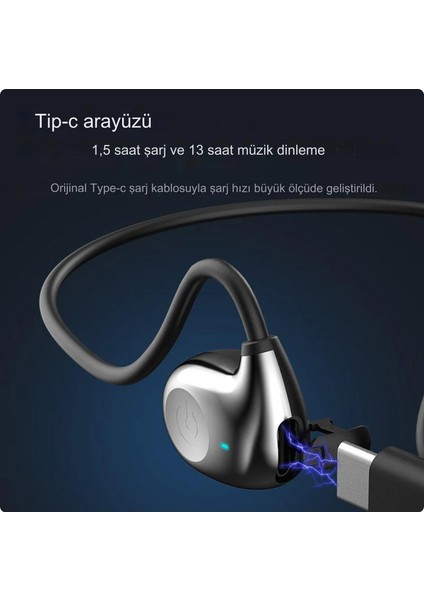 Kemik Iletimli Hd Ses Uzun Pil Ömürlü Su Geçirmez Spor,koşu Için Boyuna Asmalı Bluetooth Kulaklık