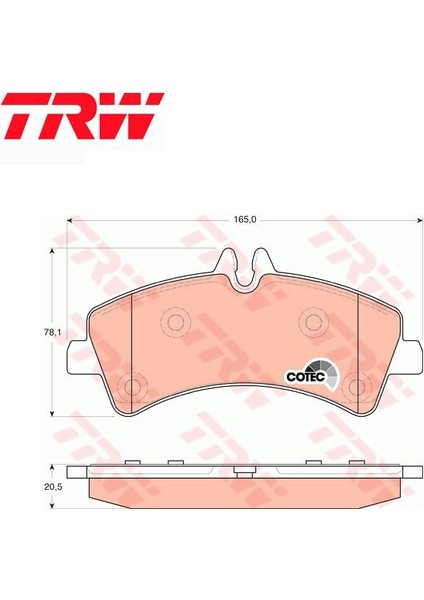 Arka Fren Balata Tk. Sprinter B906 3-T 3,5-T 4,6-T 5-T Vw Crafter 30-50 06/16 2E0698451A GDB1699