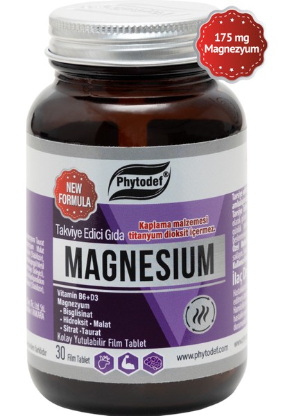 Magnezyum + Vitamin B6 + D3 - 30 Tablet