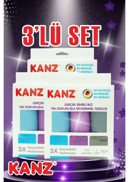 3'lü Alman Mikrofiber Temizlik Bezi (3'lü Set)
