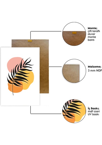 Alfa Grafik Bohem Tarz Dekoratif Mdf Tablo