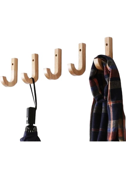 Dekoratif Ahşap J Askılık 2 Adet modelleri