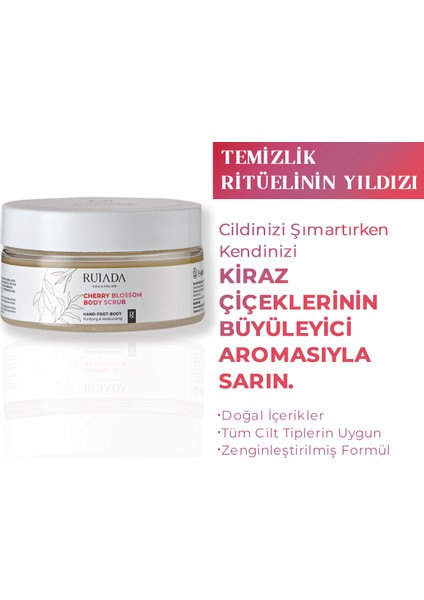Japon Kiraz Çiçeği Body Scrub Besleyici Arındırıcı Nemlendirici Vücut Peelingi 250 Ml.