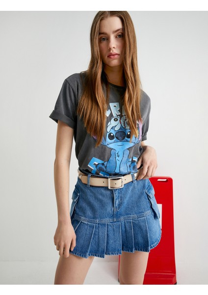 Mini Pileli Kot Etek Yandan Kargo Cepli Rahat Kalıp modelleri