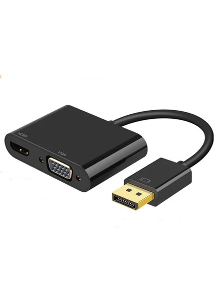 Displayport To HDMI -Vga Çevirici Adaptör
