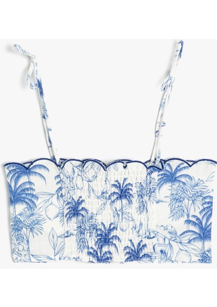 Crop Bluz Ince Askılı Desenli fiyatları