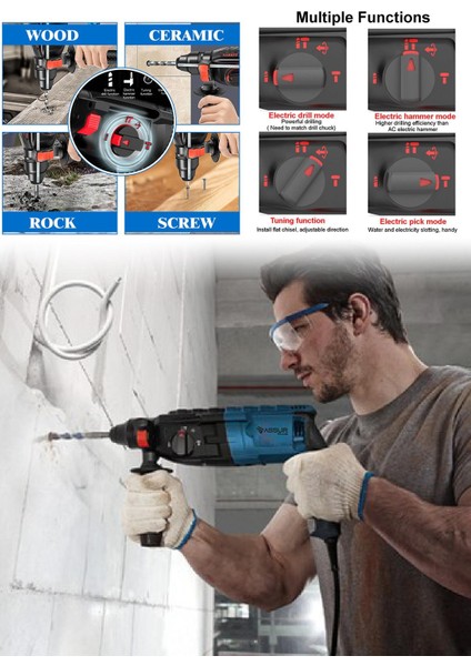 Assur Plus Pro Kırıcı Delici Darbeli Hilti Matkap 2-28MM