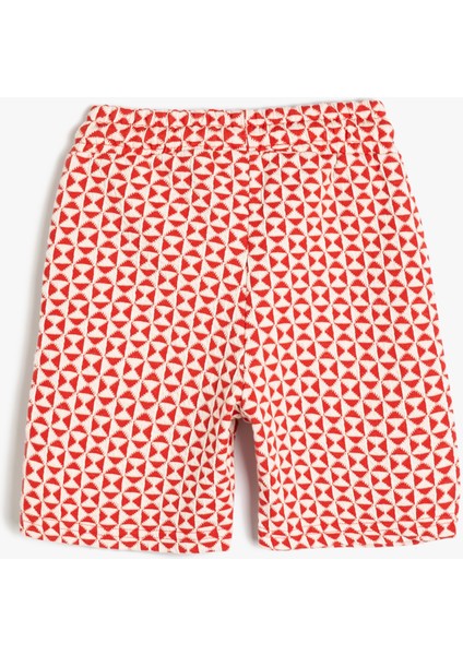 Şort Grafik Desenli Beli Bağlamalı Cepli fiyatları