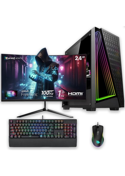 E-Vix Rhea I5-10400F 16GB 512GB M.2 Nvme Gtx 1660S 6gb 24" Oyuncu Masaüstü Bilgisayarı