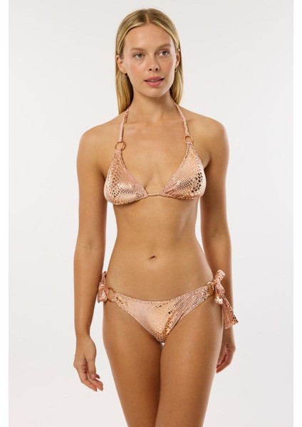 4602 Parlak Gold Bikini Takımı